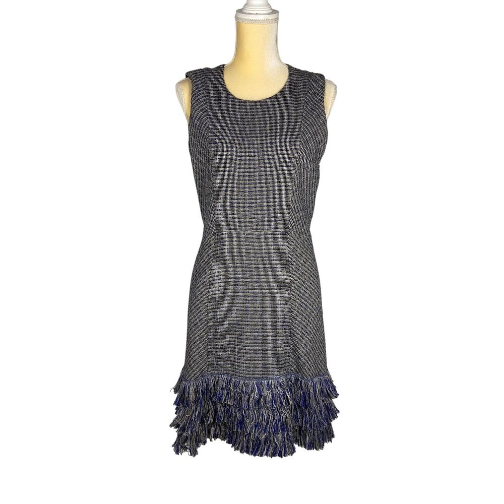 Theysken's Theory Tweed Fringe Dress Size 10